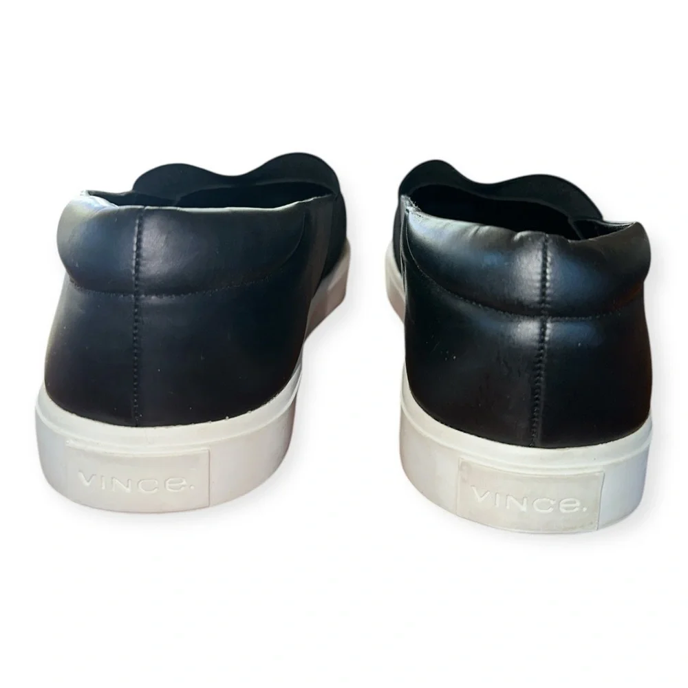 Vince corbin women’s black leather slip on sneakers shoes size 11
